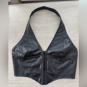 Forever 21 Leather Halter Top